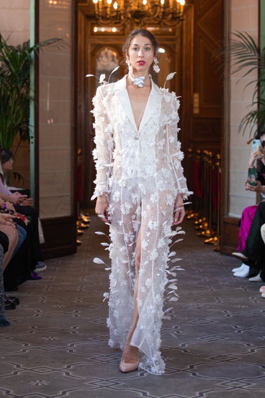 Ivory Fairy Crane Blazer