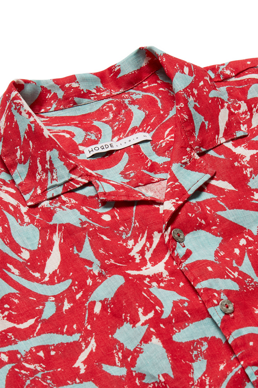 Edona Red Printed Shirt