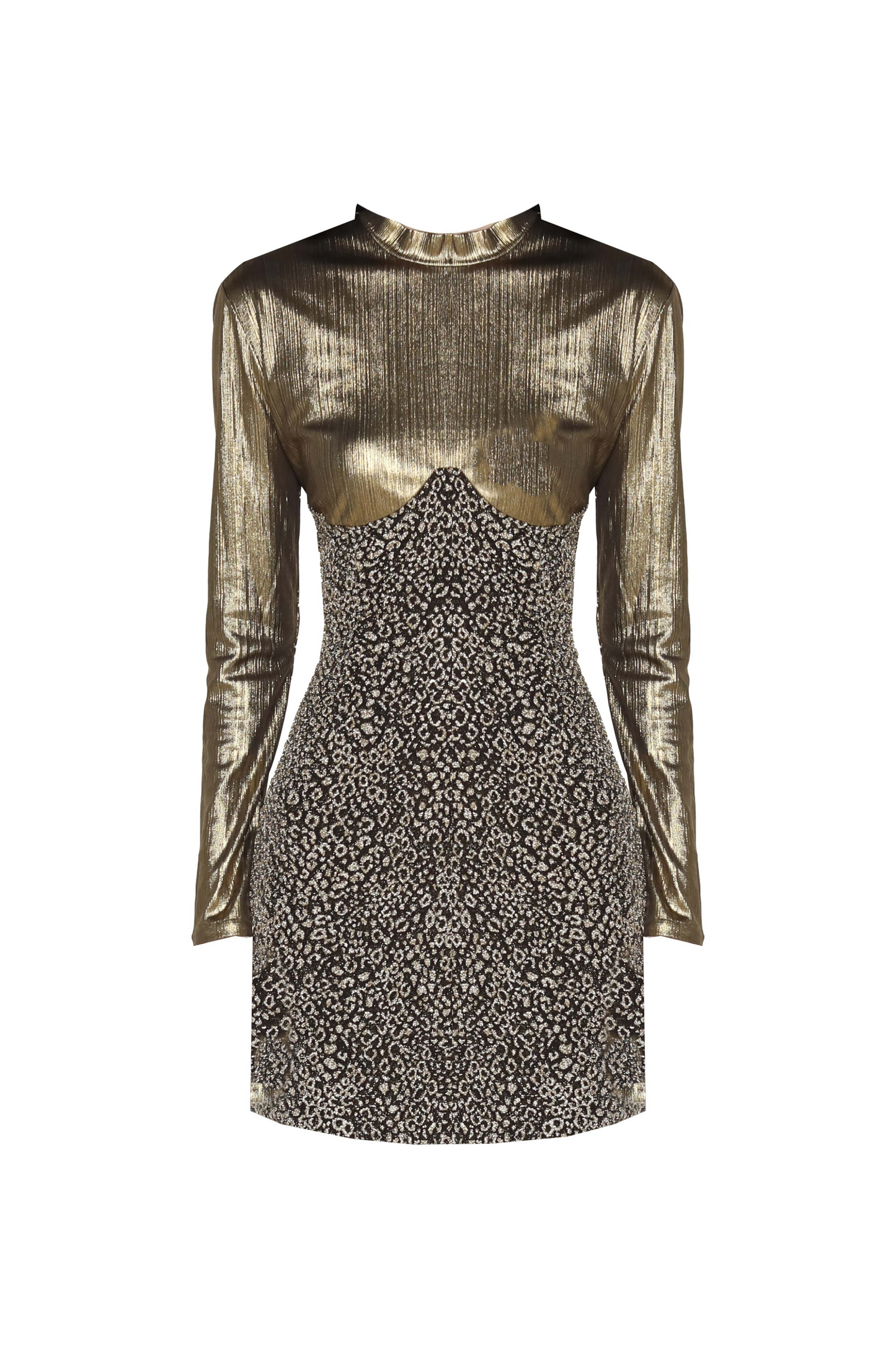Gold Leopard Long Sleeve Dress
