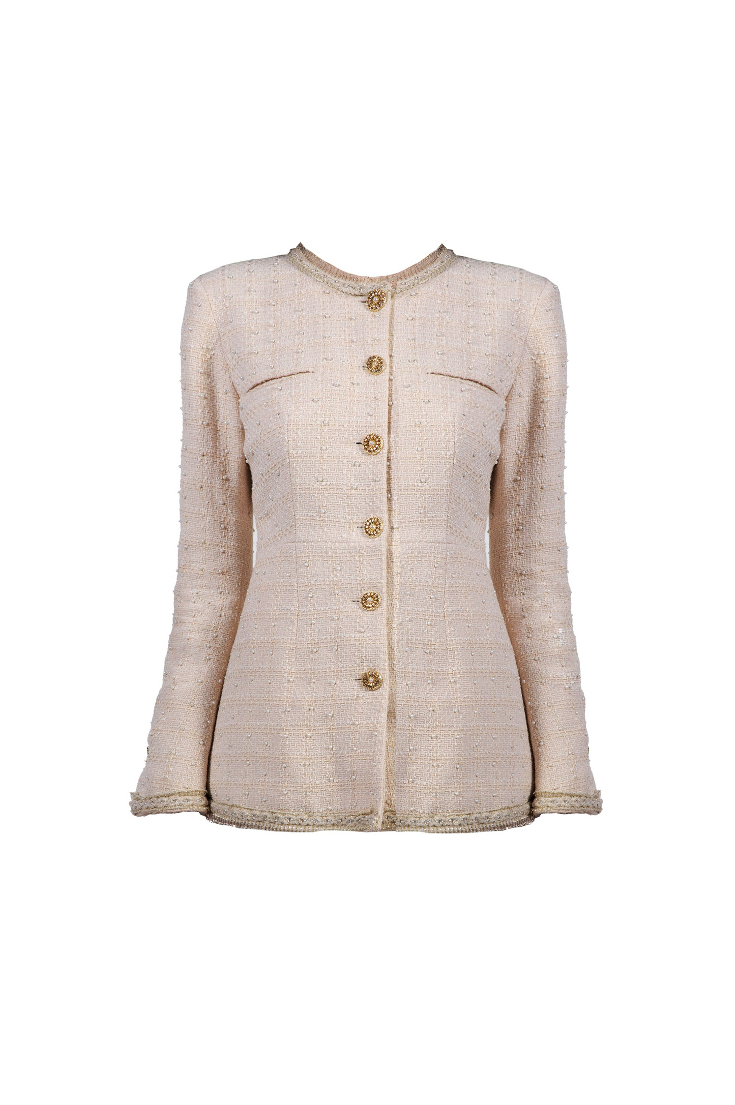 Cream Pearl Tweed Blazer