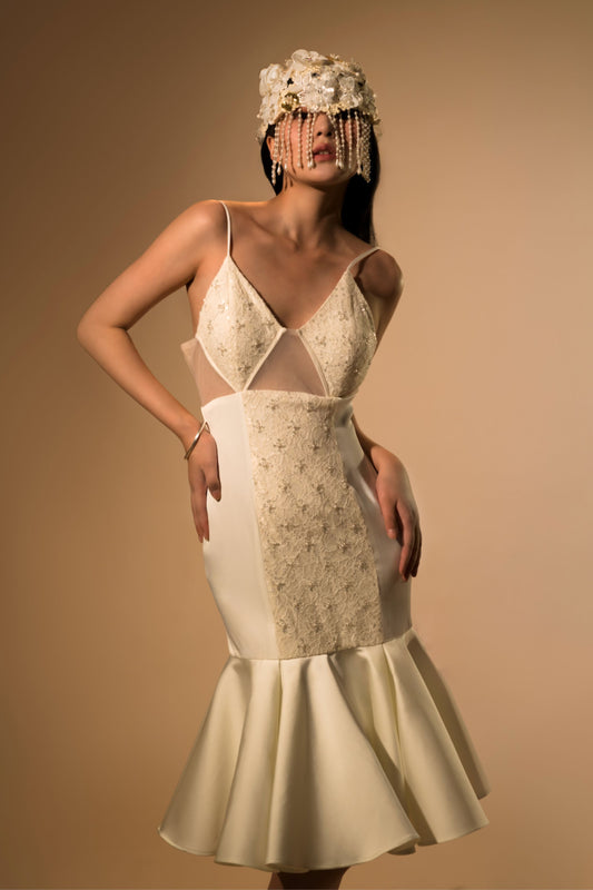 Blanche Peplum Midi Dress