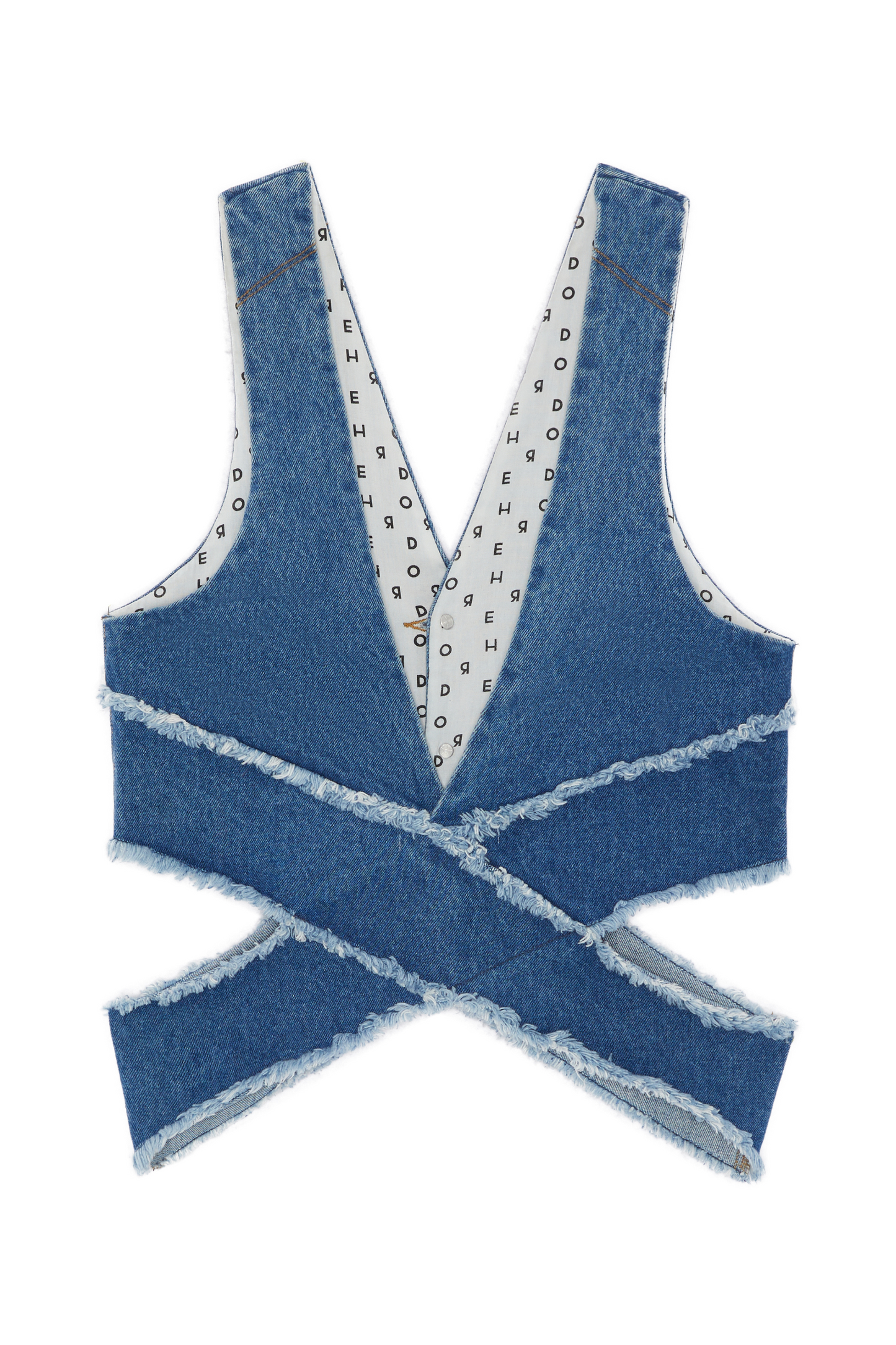 Gabrit Cut-Out Blue Denim Vest