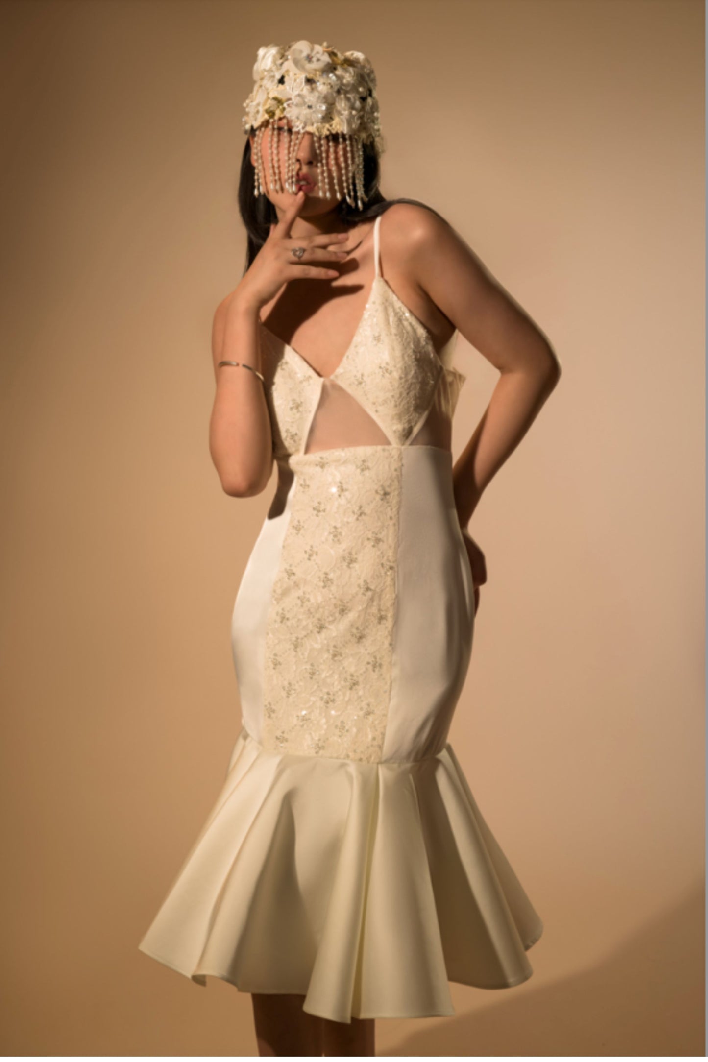 Blanche Peplum Midi Dress