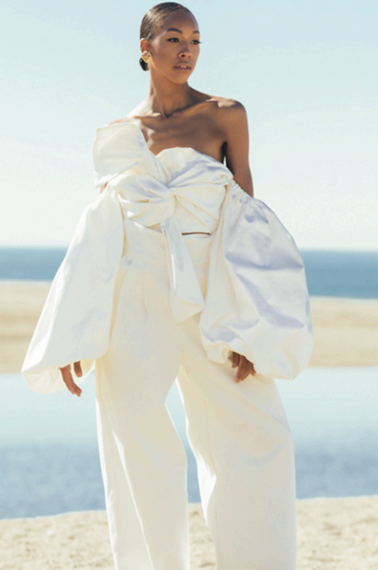 Wide Leg Trouser White