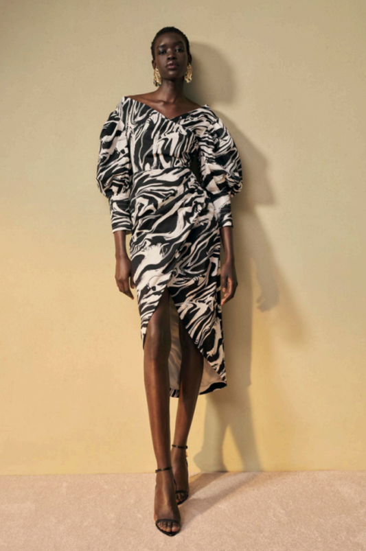 Multi Wave Wrap Dress