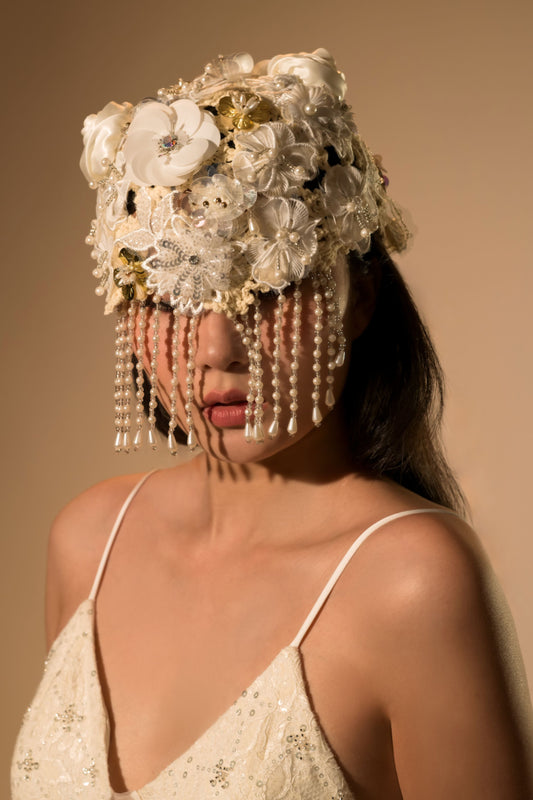 Celeste Hat with Pearl Fringe