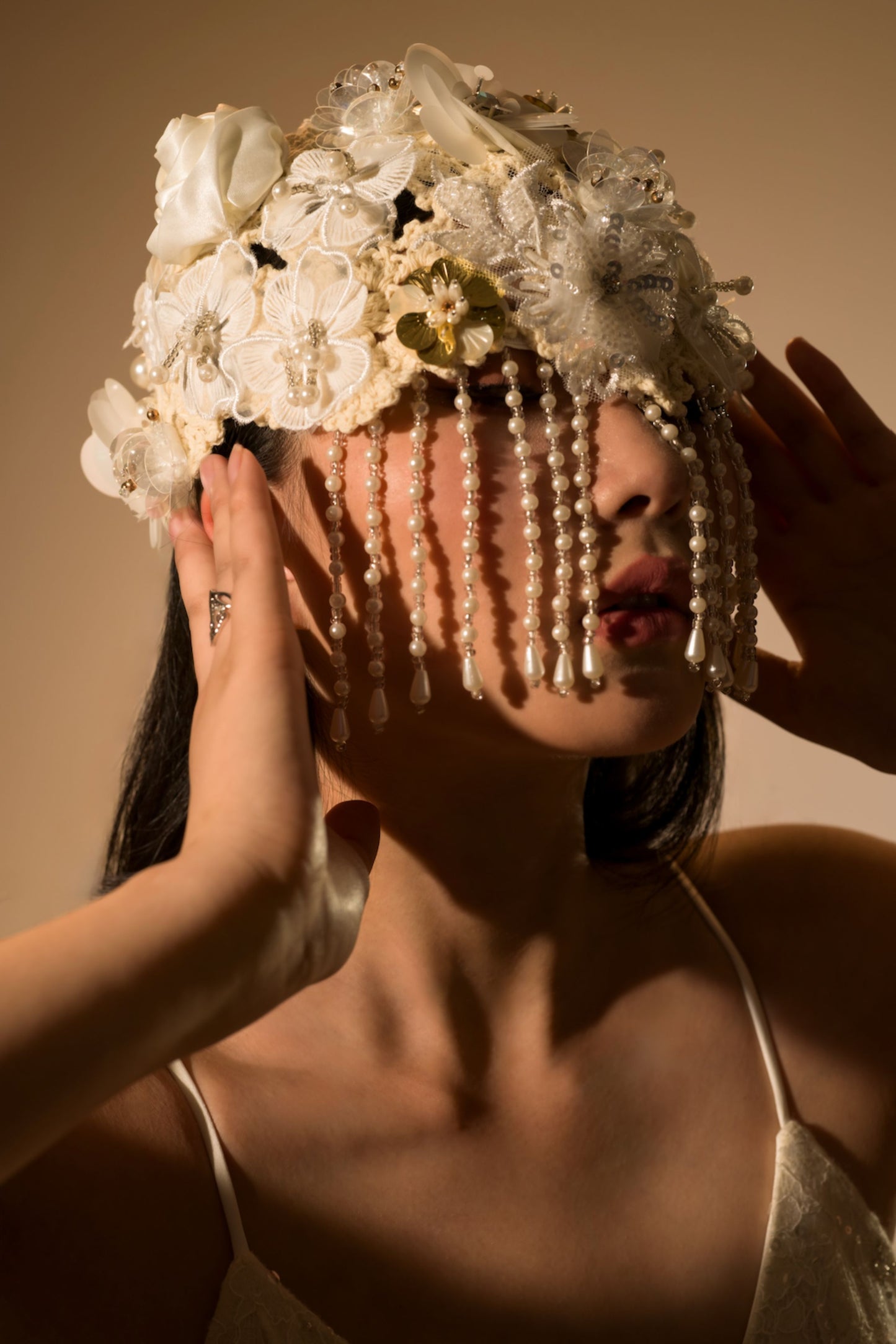 Celeste Hat with Pearl Fringe