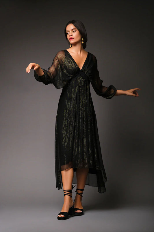 Paula Lace Detailed Chiffon Dress