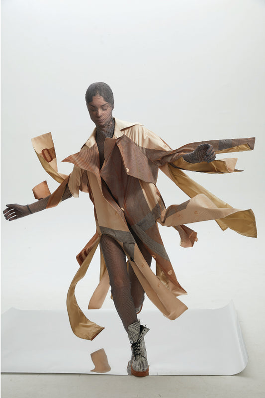 Split Oversized Repeated Trench Coat