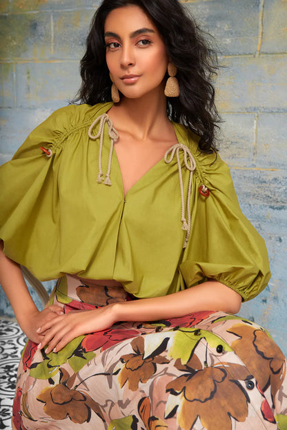 Zoila Cotton Ruched Top