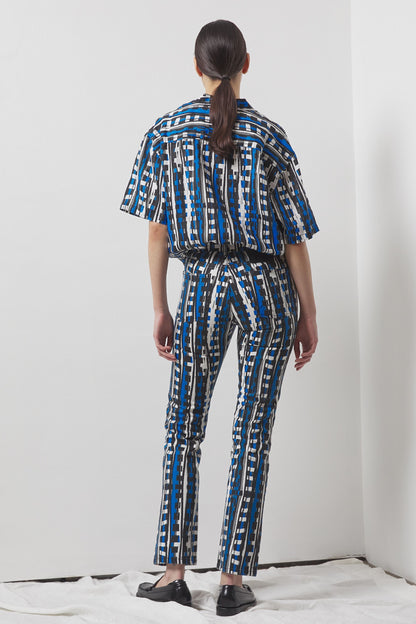 Edona Klein Blue Printed Shirt