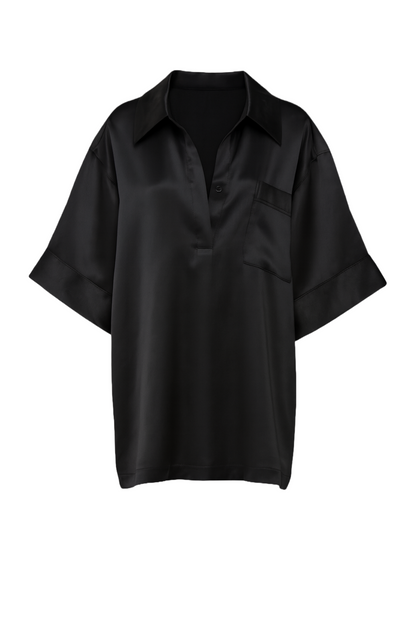 Satin Organza Monogram Sleep Shirt