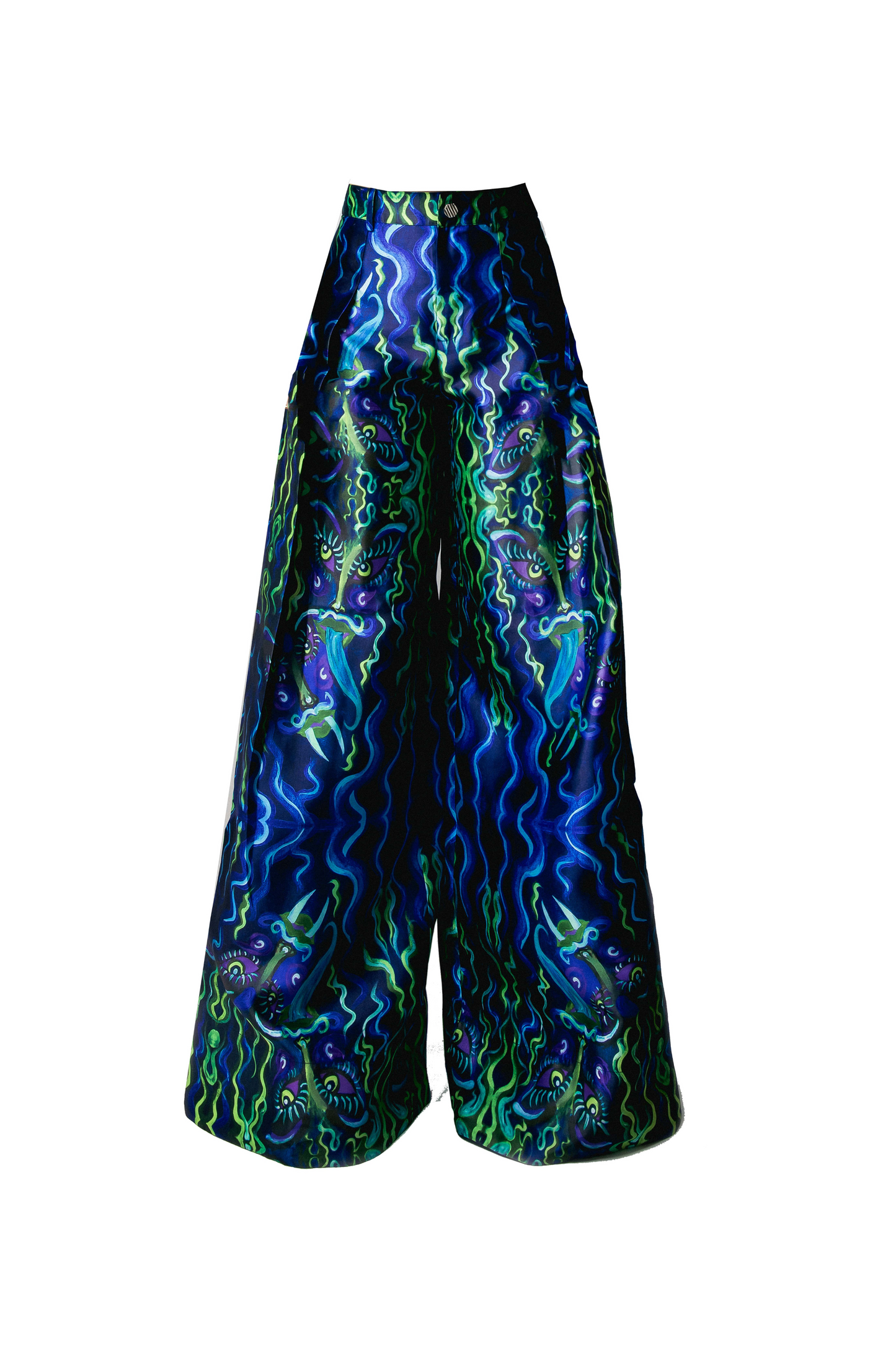 Blue Flame Pleated Wide Leg Pant