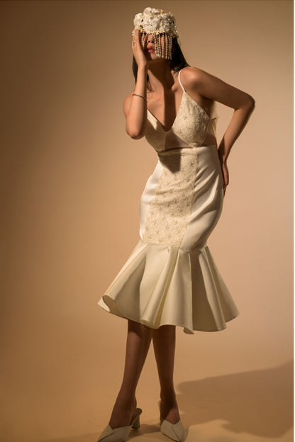 Blanche Peplum Midi Dress