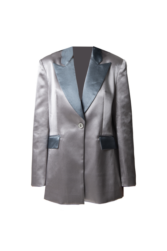 Aquarius Blue Satin Blazer