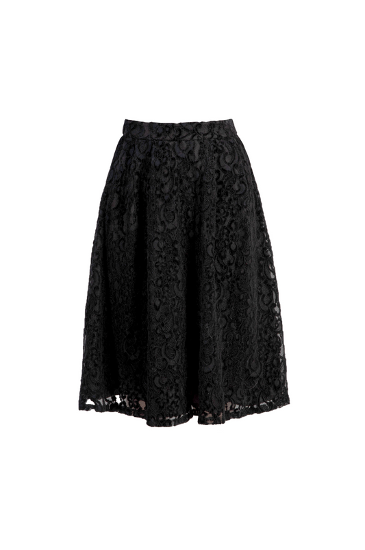 Black Lace Midi Skirt