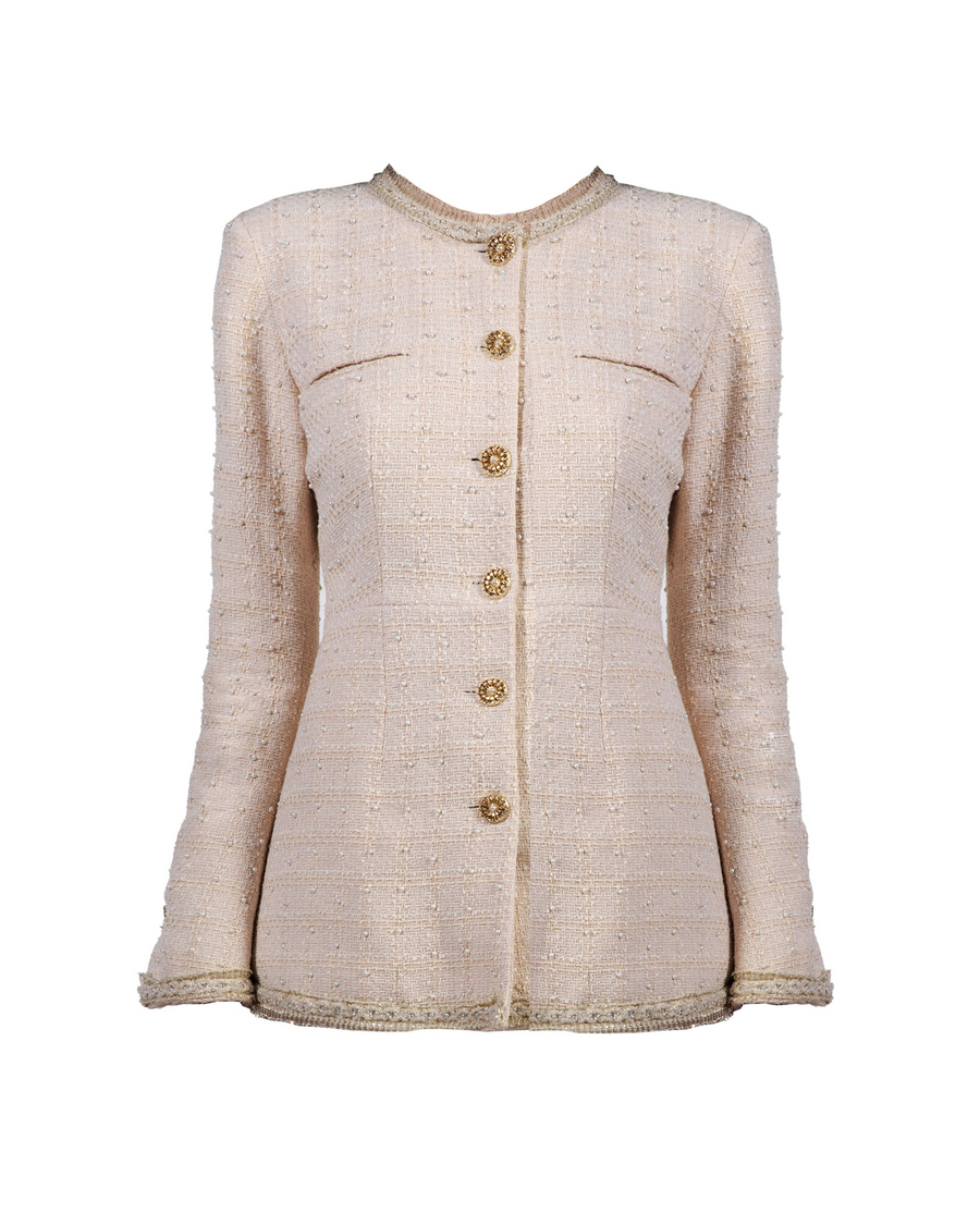 Cream Pearl Tweed Blazer