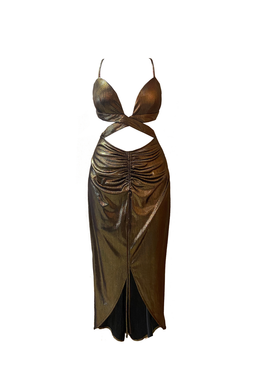 Metallic Wrapped Dress