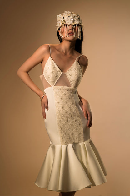 Blanche Peplum Midi Dress