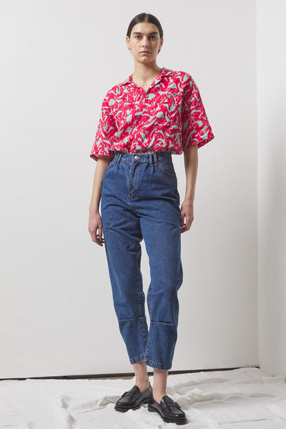 Edona Red Printed Shirt