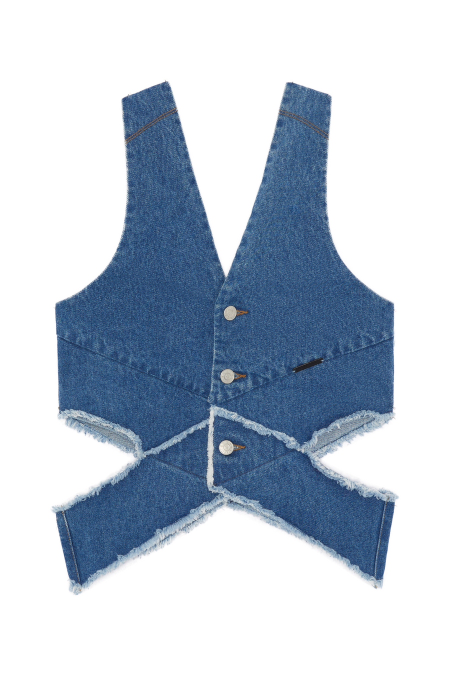 Gabrit Cut-Out Blue Denim Vest