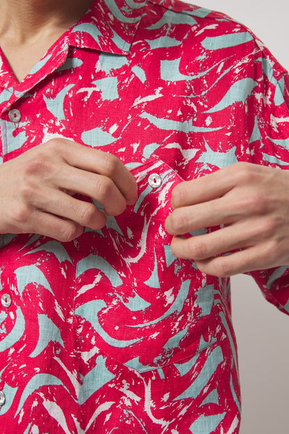 Edona Red Printed Shirt