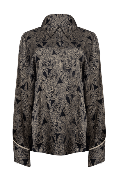 Chris Front Tie Silk Shirt