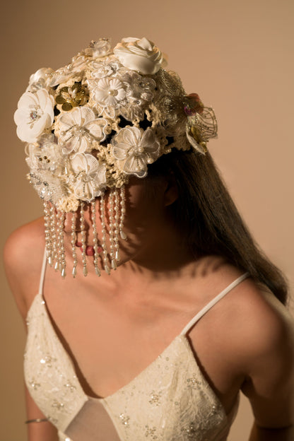 Celeste Hat with Pearl Fringe