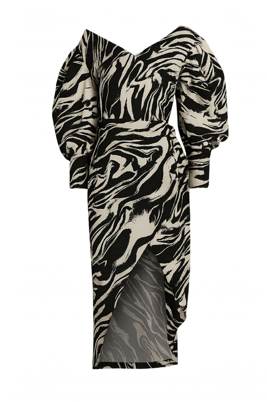 Multi Wave Wrap Dress