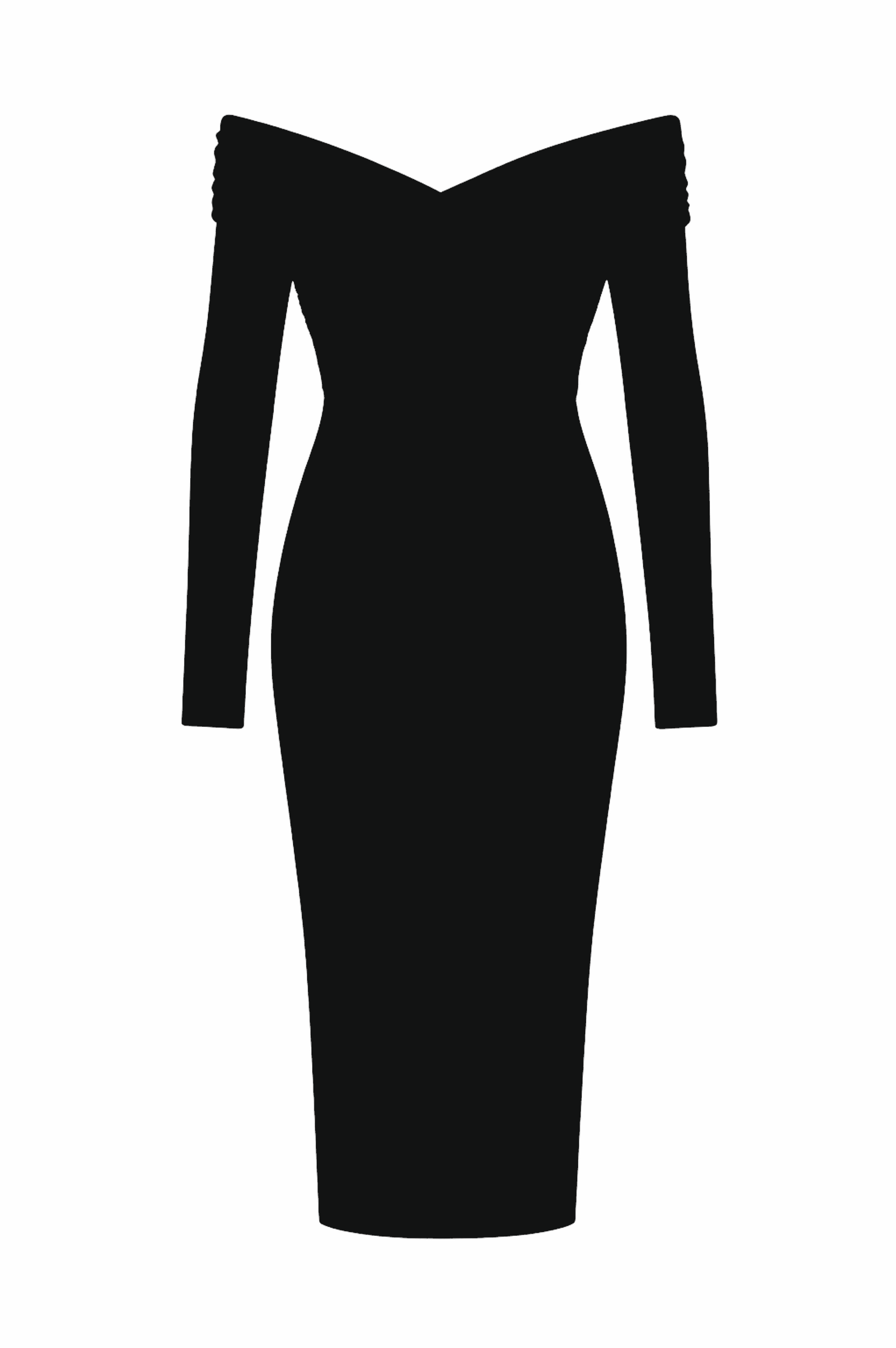Wrap Shoulder Midi Dress