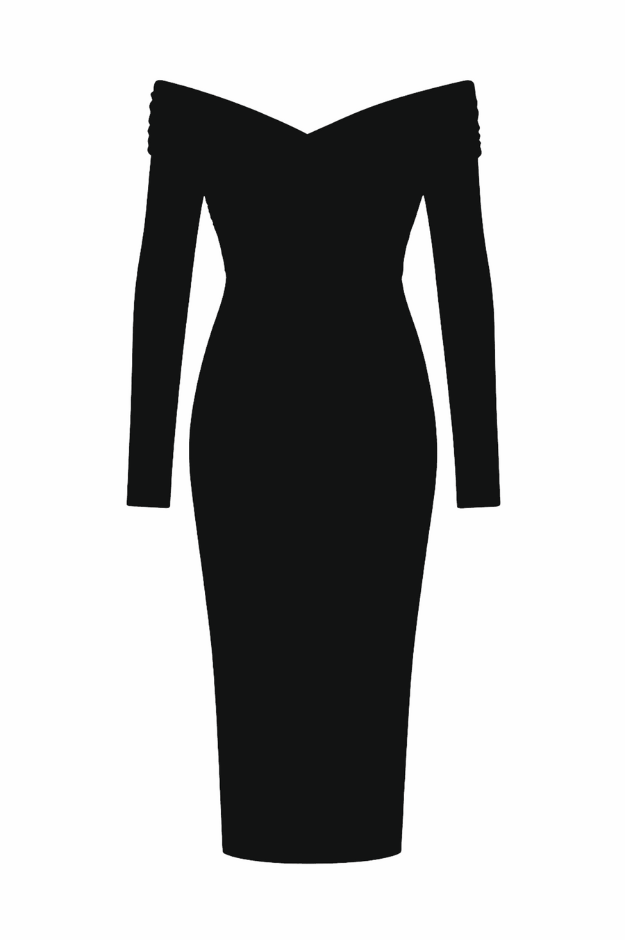 Wrap Shoulder Midi Dress