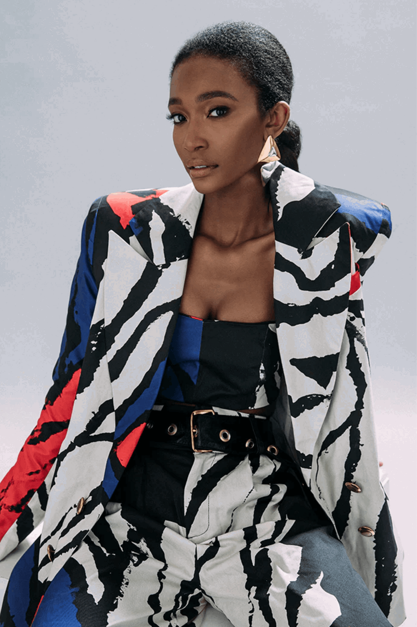 Multi Print Tuxedo Blazer