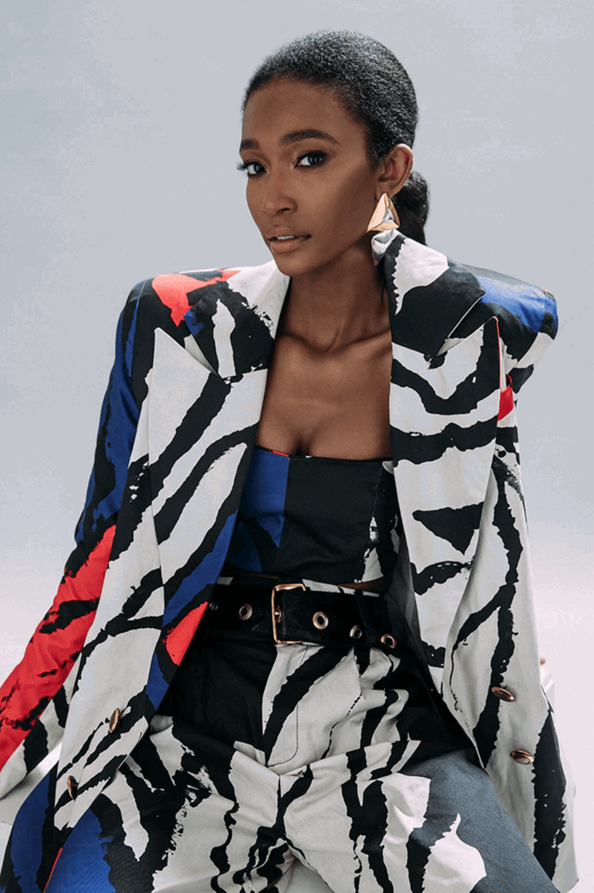 Multi Print Tuxedo Blazer