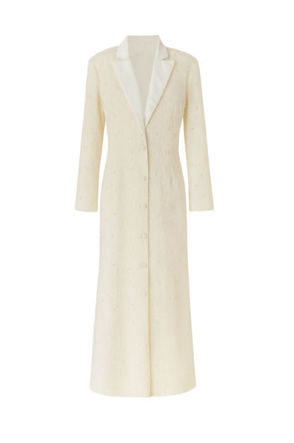 White Pearly Blazer Dress