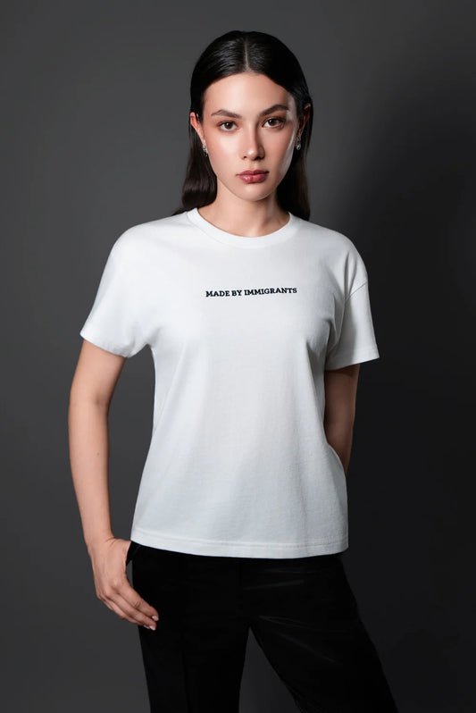 Cindy Castro "Made by Immigrants" T-Shirt - White