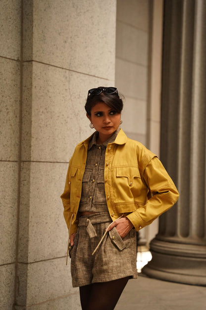 Yellow Cotton Twill Jacket