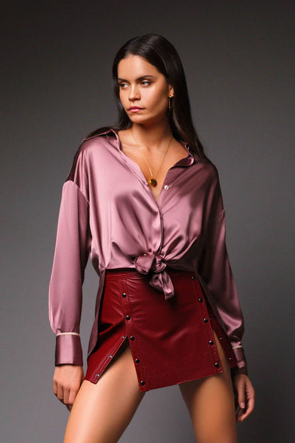 Daisy Front Tie Silk Blouse
