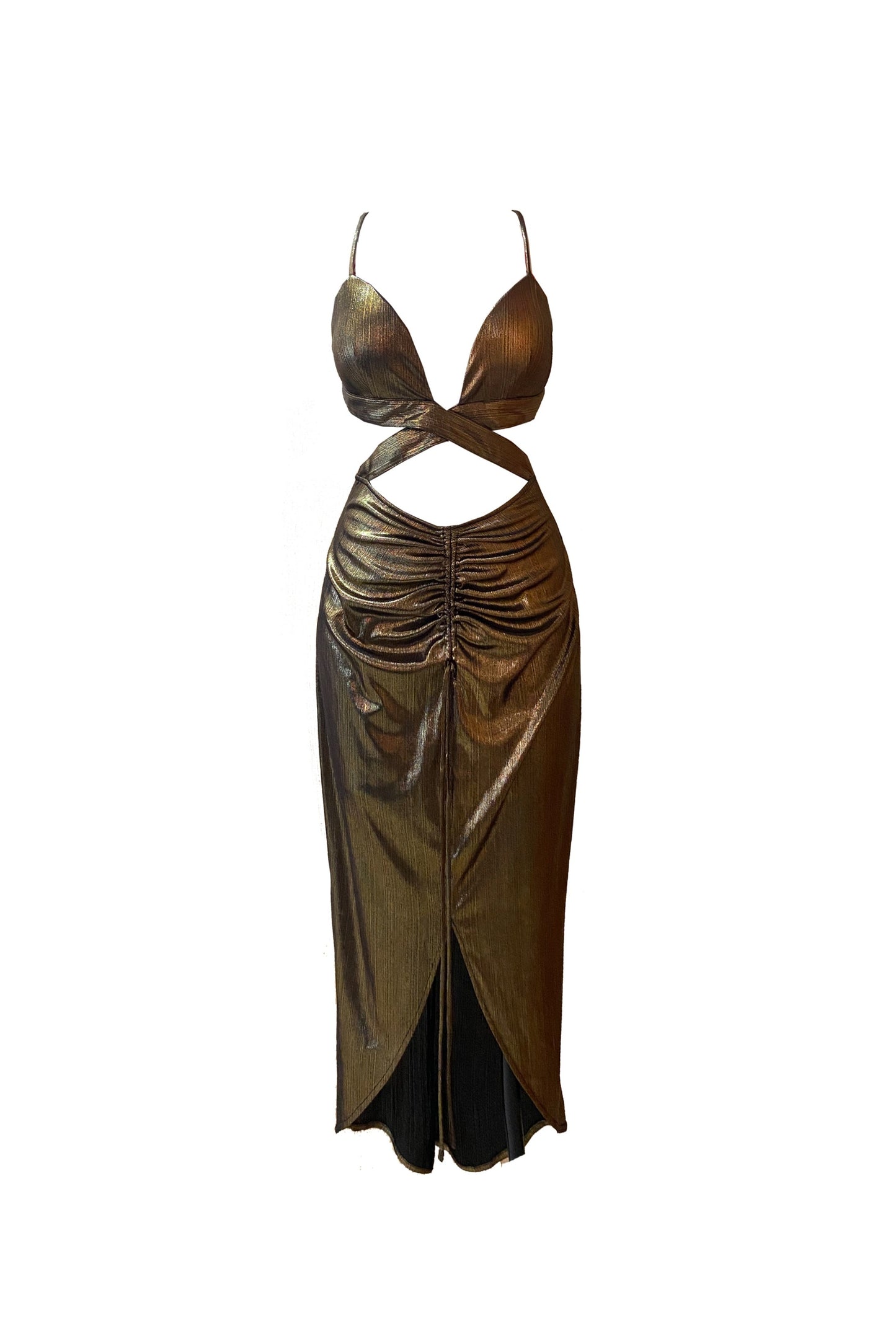 Metallic Wrapped Dress
