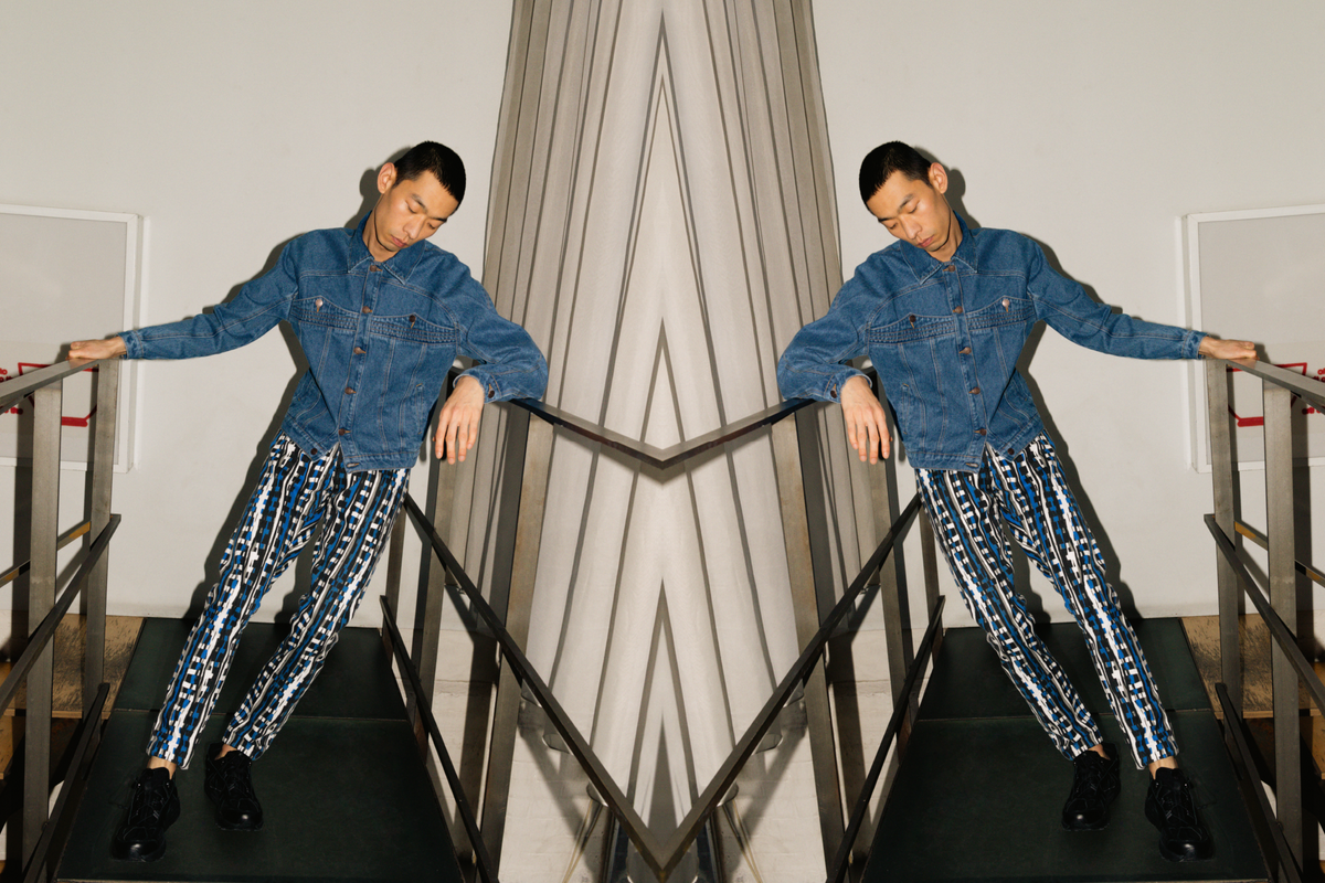 HORDE STUDIO DENIM SHIRT AND PRINTED PANTS