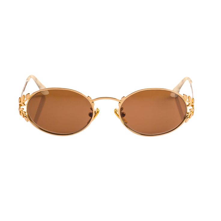 Laurel Oval Sunglasses Gold