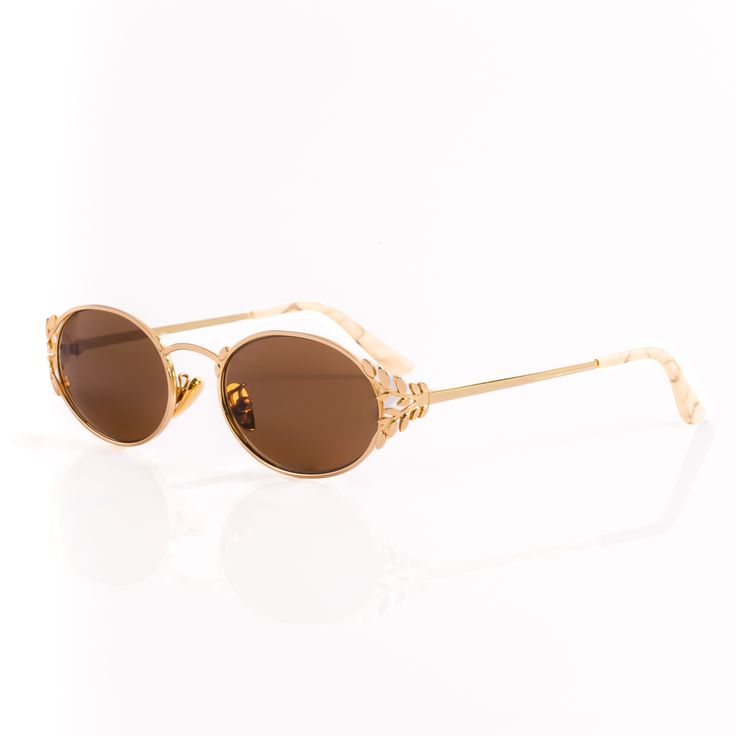 Laurel Oval Sunglasses Brown