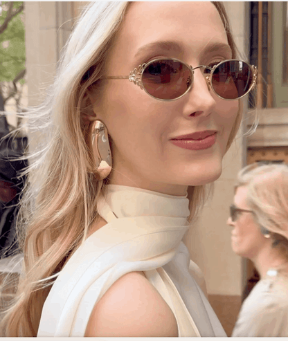 Laurel Oval Sunglasses Gold