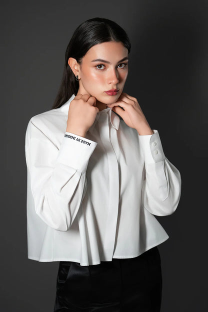 "Made by Immigrants" Embroidered Button Down Shirt