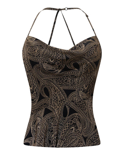 Twiggy Halter Paisley Silk Top