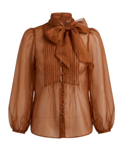 Dolores Silk Organza Bow Blouse