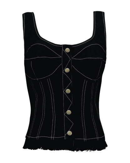 Leslie Denim Bustier Top