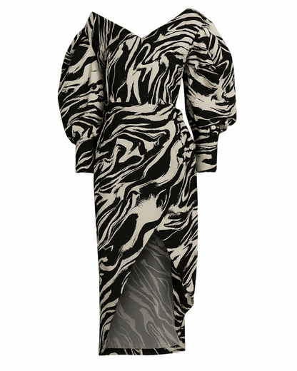 Multi Wave Wrap Dress
