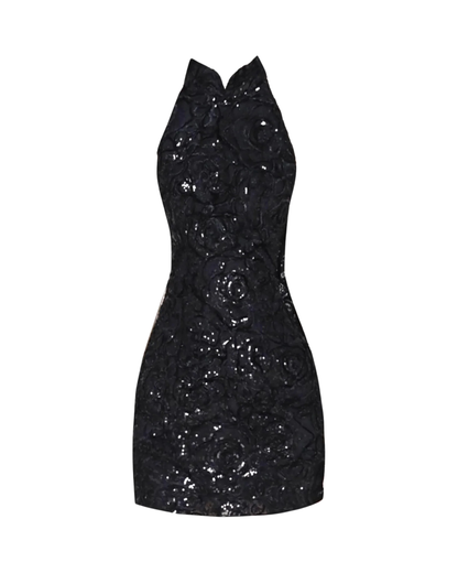 Black Qipao Mini Dress