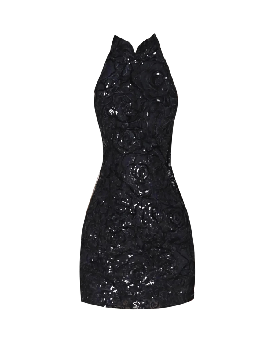Black Qipao Mini Dress