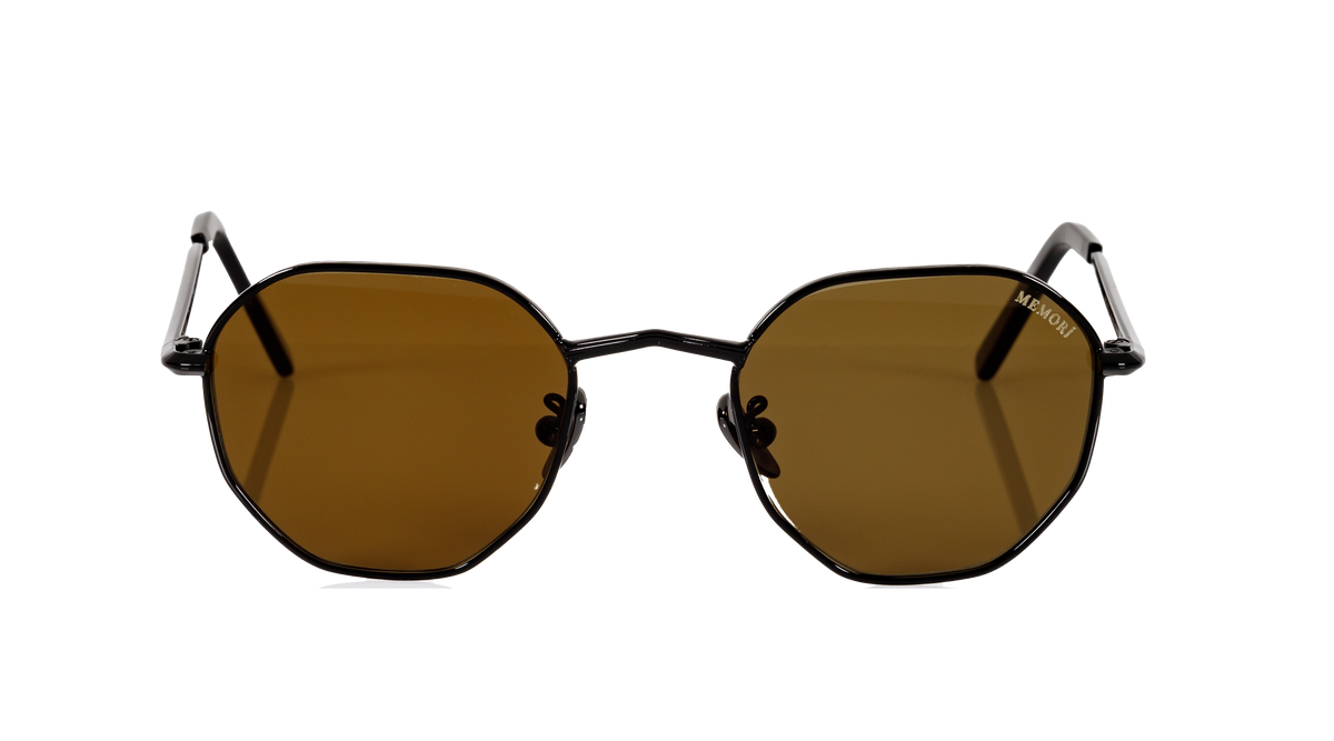 Hexagon Sunglasses in Gold - Warm Brown Lenses – Closr display picture 1